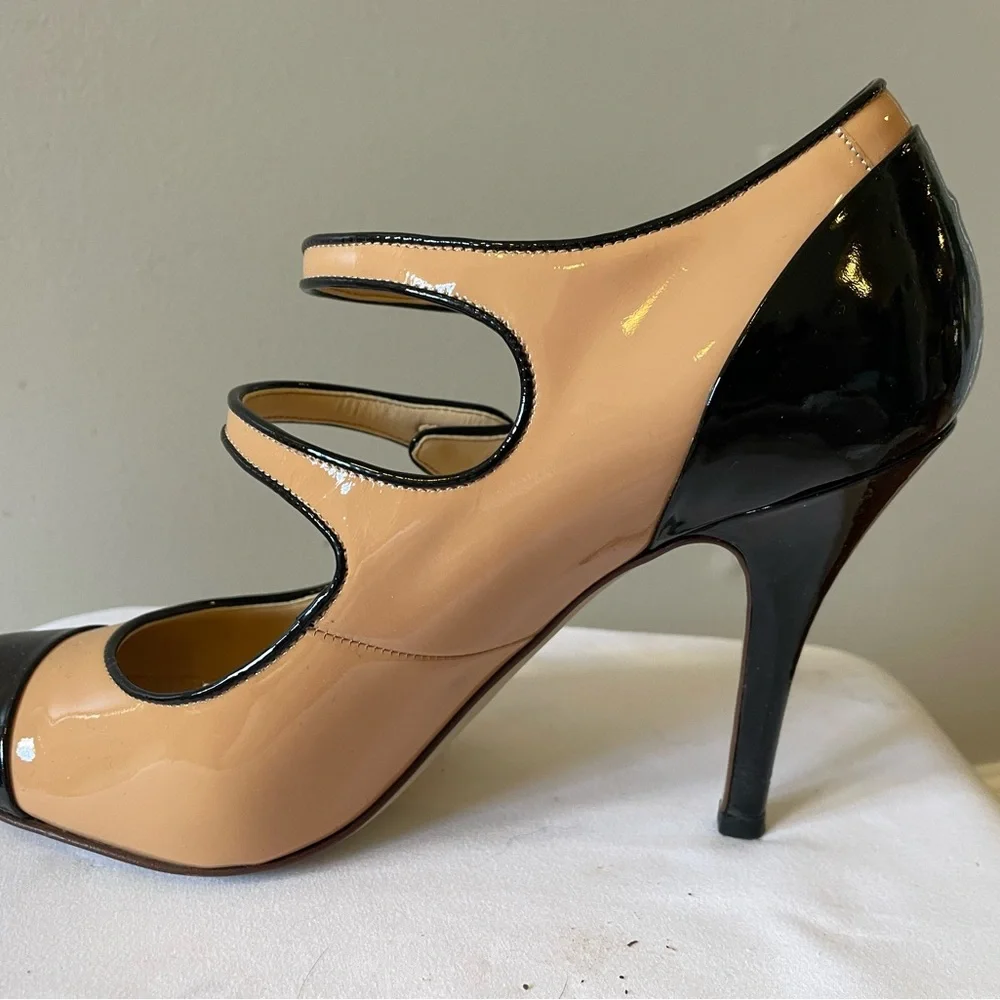 J. Crew (Factory) Black and Tan Heels - Picture 2 of 6